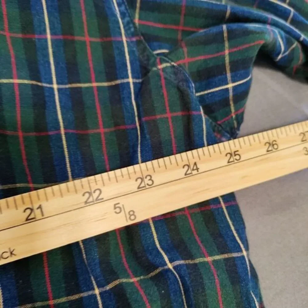 Banana‎ Republic Blue/Black/Green Plaid Men XL Button Down Long Sleeve Shirt Y2K